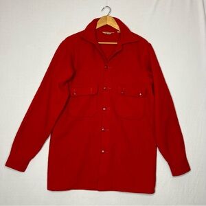 Boys Scouts of America VTG Official Button Shirt Jacket Red Wool Size 38